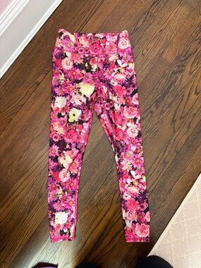 Zara Terez Pink Floral Print Kids Leggings